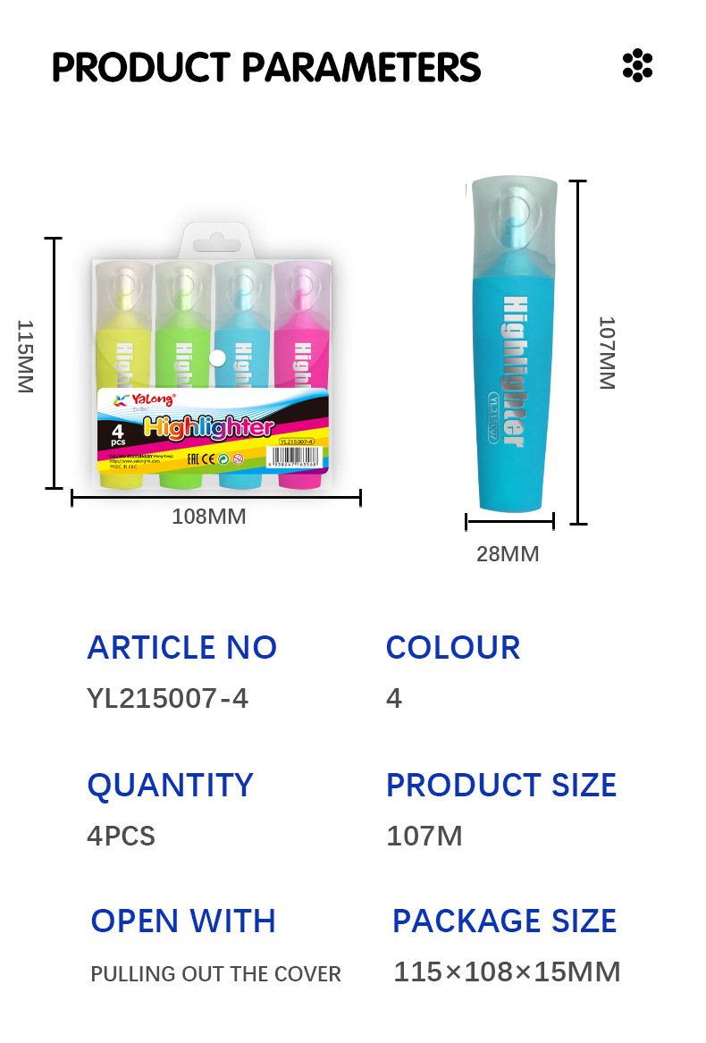 Yalong Cross-border brand cute promotional gift: 12-color hybrid highlighter notebook pen pic 6