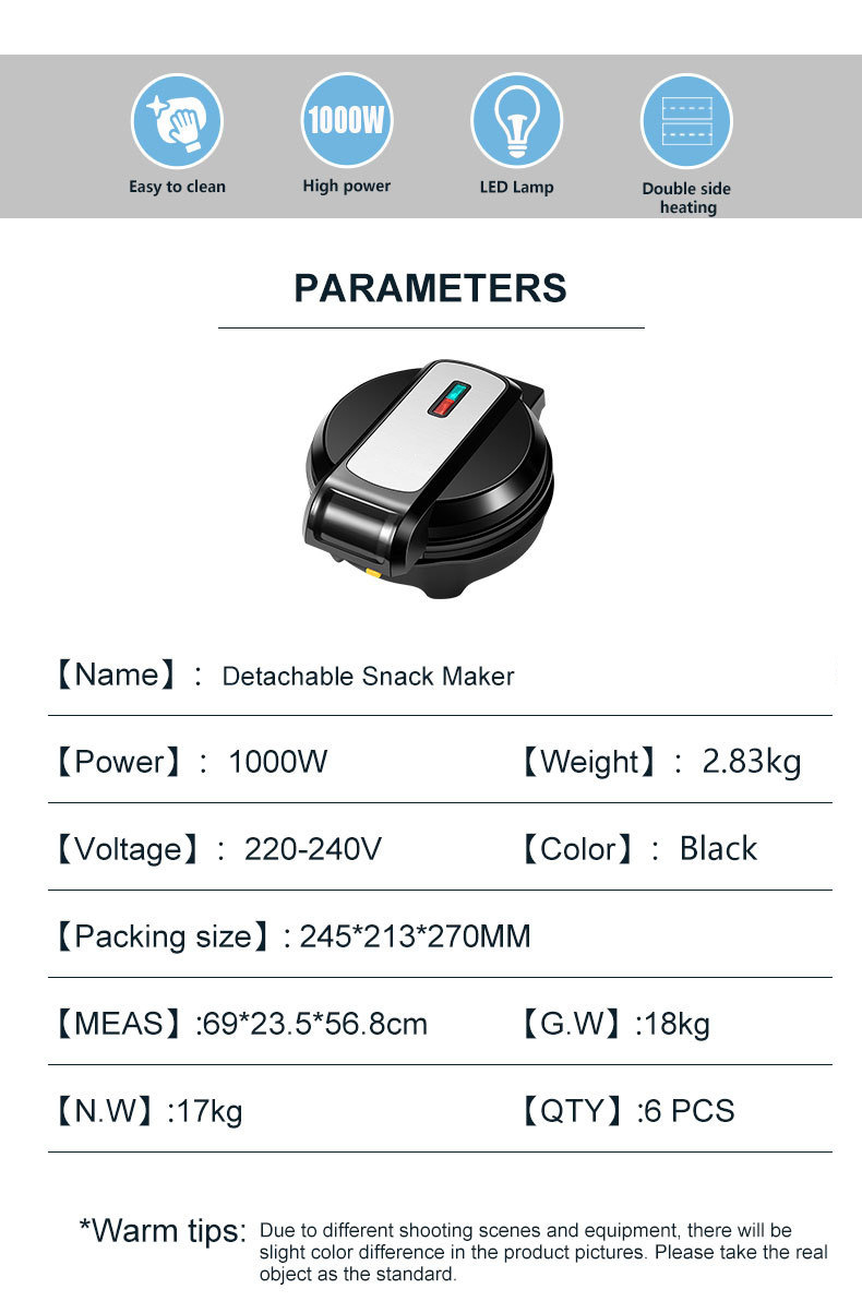 5-in-1 interchangeable plate sandwich machine, meatball machine, pizza machine, doughnut machine, waffle machine, multi-functional breakfast pic 2