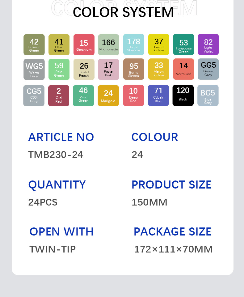 24-color New student Black Art washable Marker Pen, Colorful double-pointed note-taking pen for children Marcador pic 9