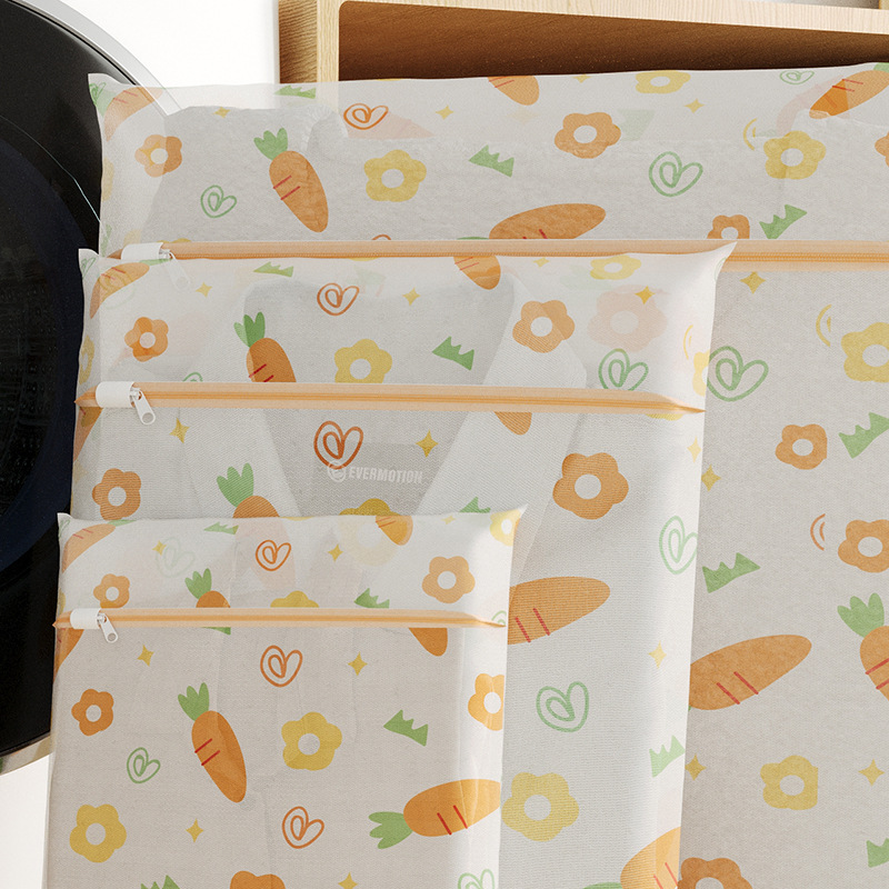 70g fine screen printed carrot head laundry bag, new color clothing care bag, home bra and underwear care bag pic 9