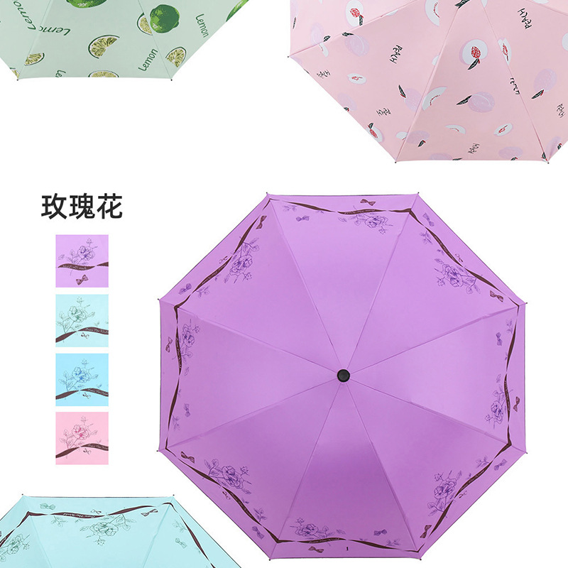 Bulk wholesale of three-fold umbrellas, folding umbrellas, printed logo advertising umbrellas, sunny and rainy creative sun umbrellas, sun protection and shade umbrellas pic 22