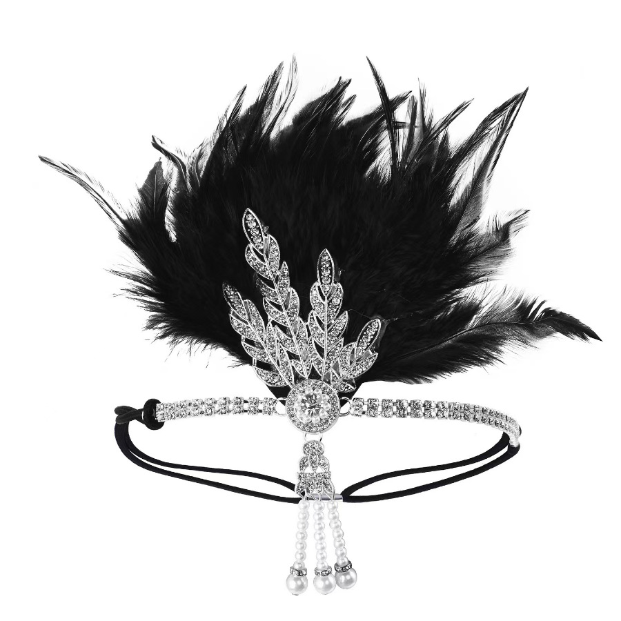 The black feather headband for the female Halloween party at the 1920s Masquerade is now in hot stock on Amazon pic 5