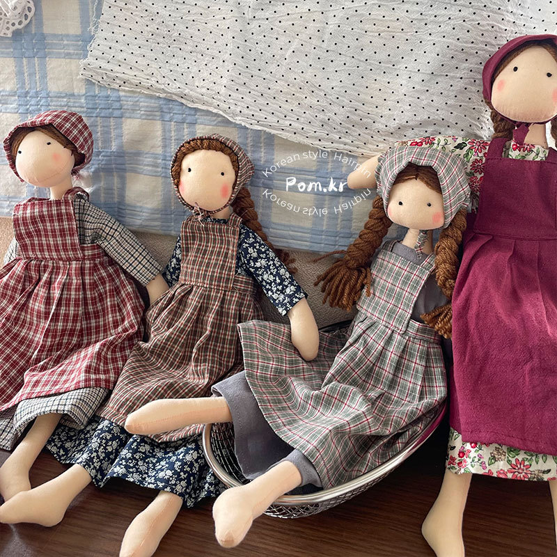 New Korean-style sweet floral dress doll, little girl baby, stylish carrier dress headscarf doll figurine pic 6