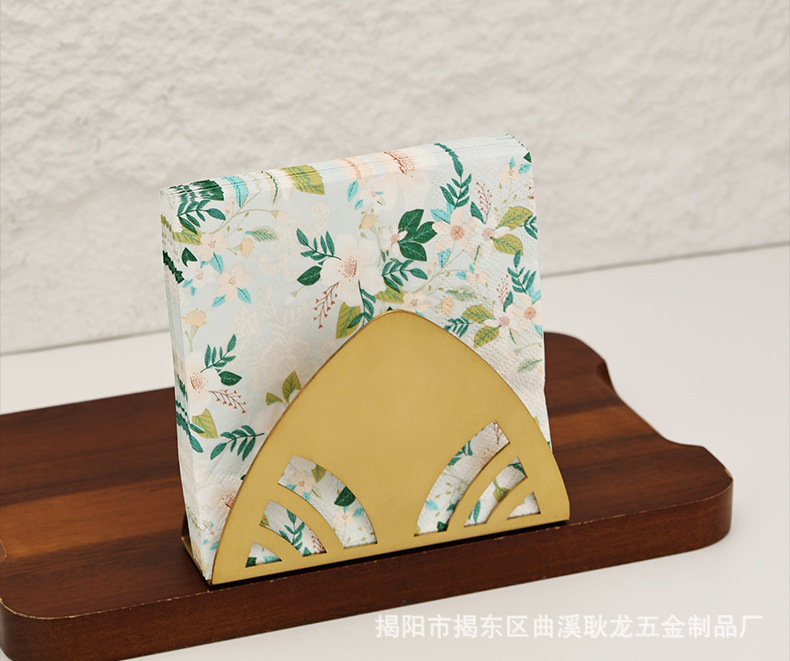 ins金色三角形不锈钢纸巾架 西餐厅咖啡厅酒店餐桌夹纸金属餐巾座详情10