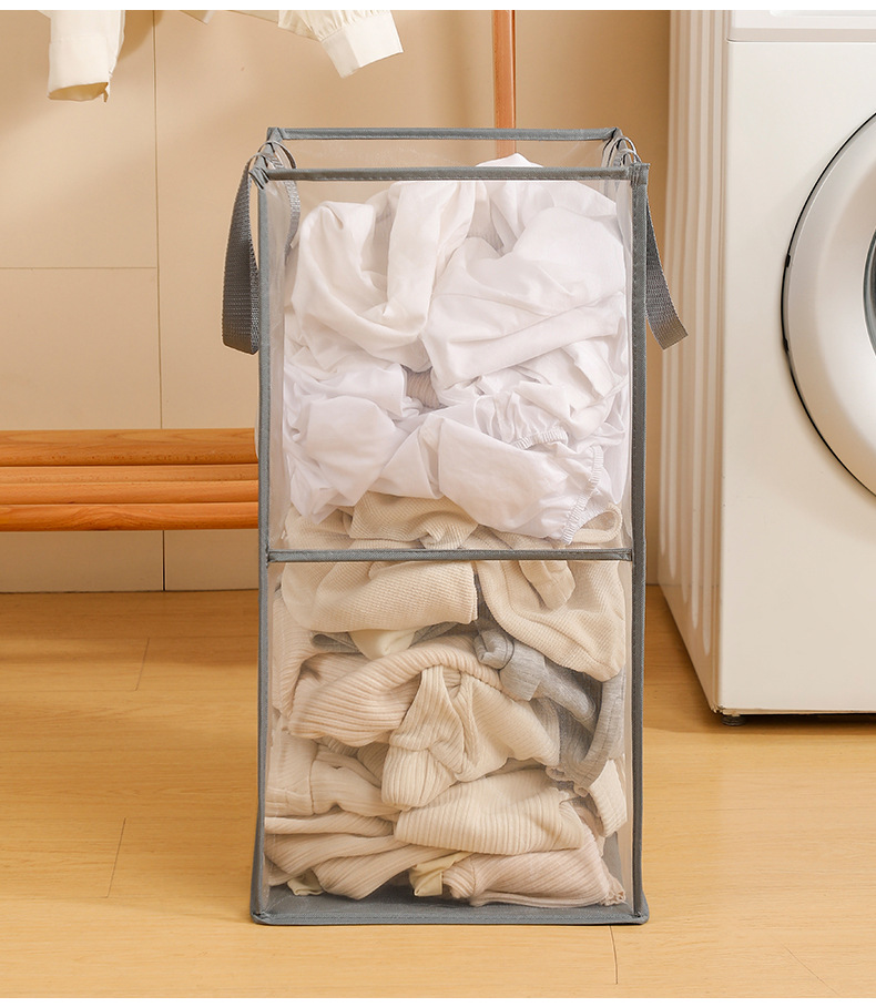 Basket de almacenamiento de ropa sucia de malla plegable estante doméstico miscelánea cesta portátil de ropa sucia de gran capacidad cambio de baño pic 34