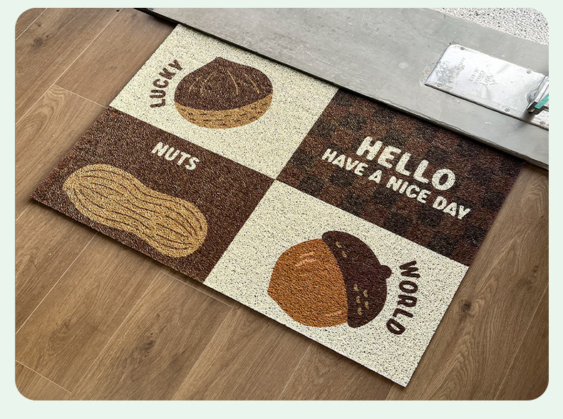 Nut platter silk ring floor mat for home entrance, cut-able PVC wear-resistant foot mat for scraping mud and soil, entrance floor mat pic 9