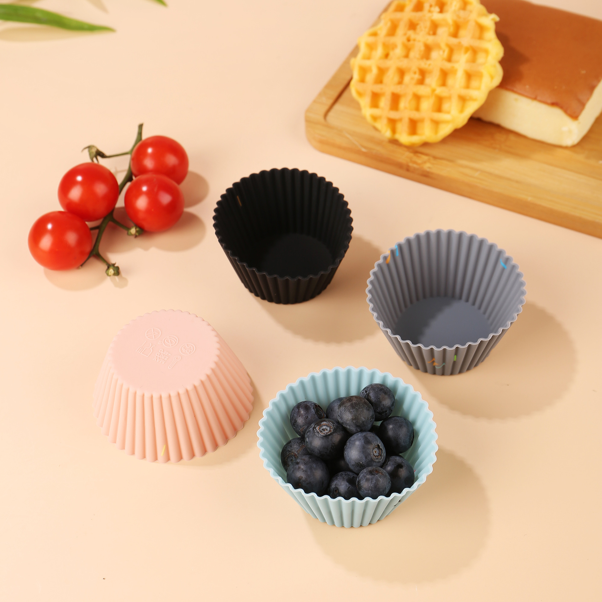 食品级加厚硅胶马芬杯烘焙硅胶模具圆形星形心形正方形玫瑰蛋糕杯详情10