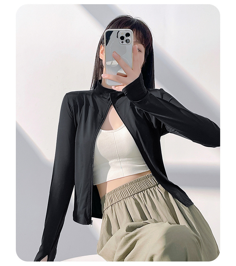 聚衣堂防晒瑜伽服裸感户外紧身透气运动健身外套上衣女详情28