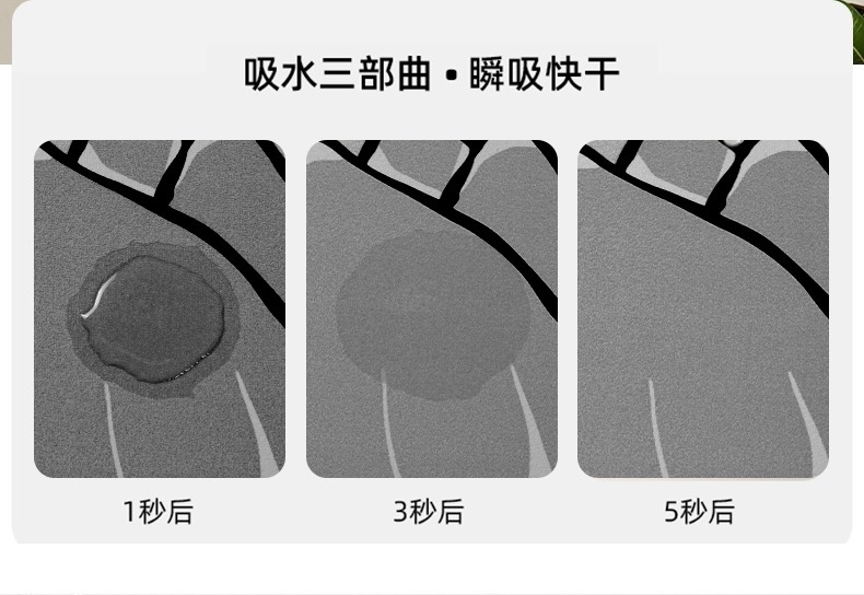 兔子小熊可爱卡通浴室地垫硅藻泥吸水脚垫易打理速干卫生间门口垫详情5