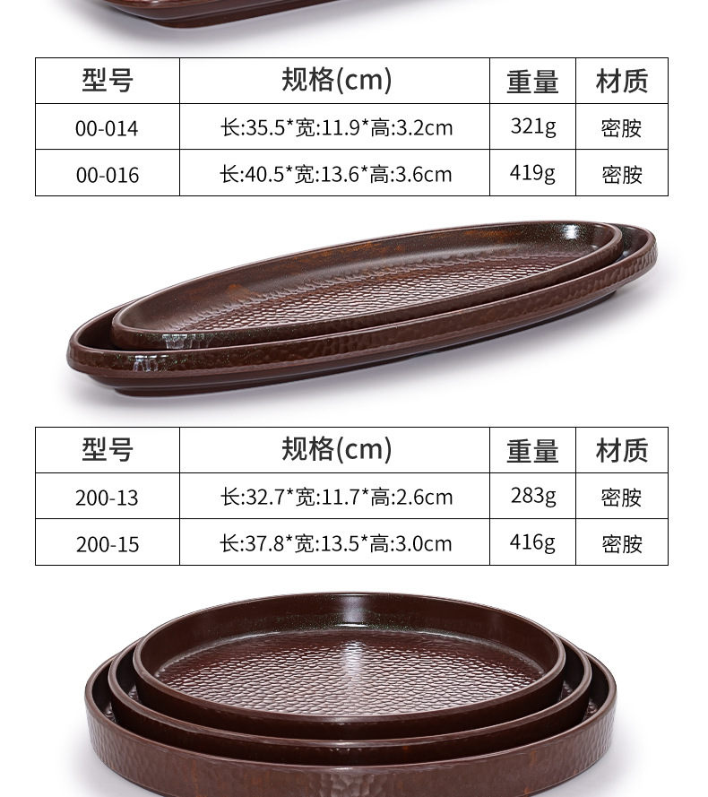 密胺长方形盘子日式创意寿司点心盘火锅店菜盘塑料烤肉盘平盘商用详情10