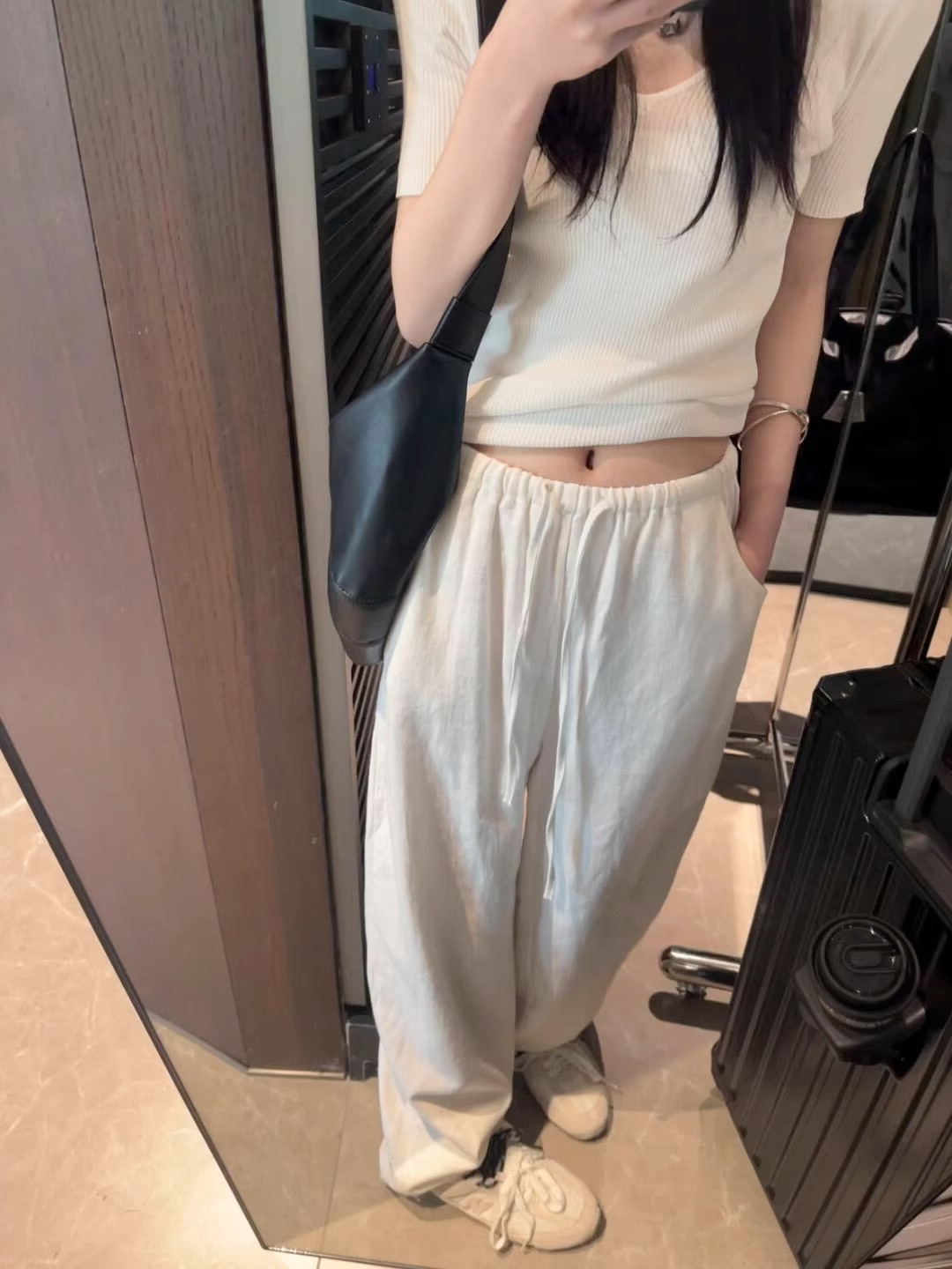 亚麻阔腿裤女夏薄款高腰垂感宽松显瘦拖地休闲裤窄版冰丝直筒长裤详情3