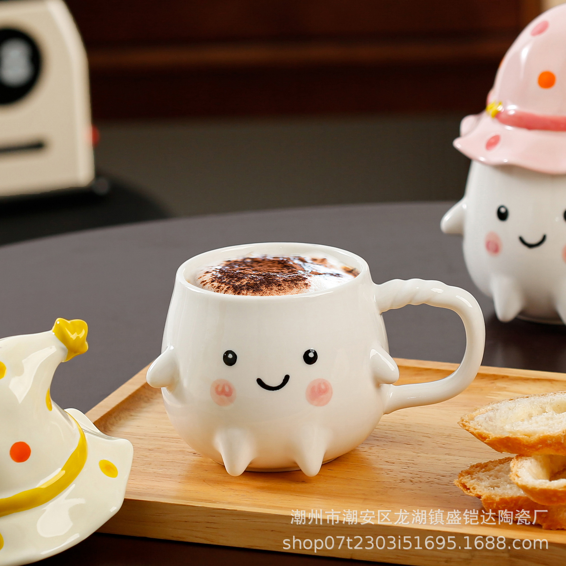 Ghost Mugs, birthday gifts, strange and unique ceramic cups with LIDS, gifts for girls, Halloween water cups pic 6