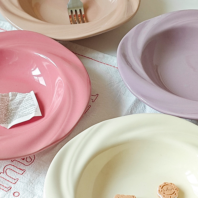 ins风可爱陶瓷餐具高颜值盘子菜盘意面盘西餐盘家用高级感甜品盘详情6