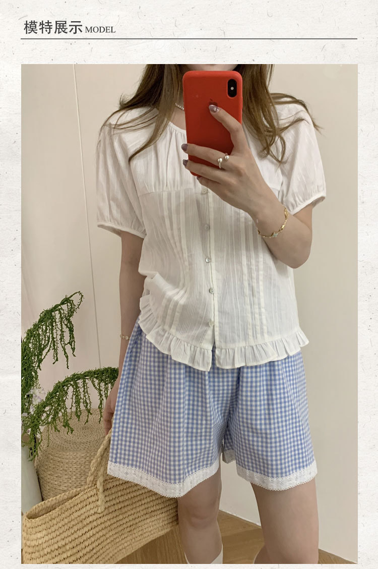 苏珊 法式减龄短袖衬衫女2025新款夏季高级感显瘦小衫上衣TW527详情7