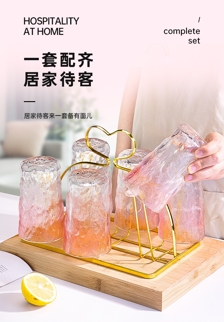 ins风高颜值 冰川玻璃杯泡茶水杯子伴手礼批发货源早餐牛奶福利品详情8