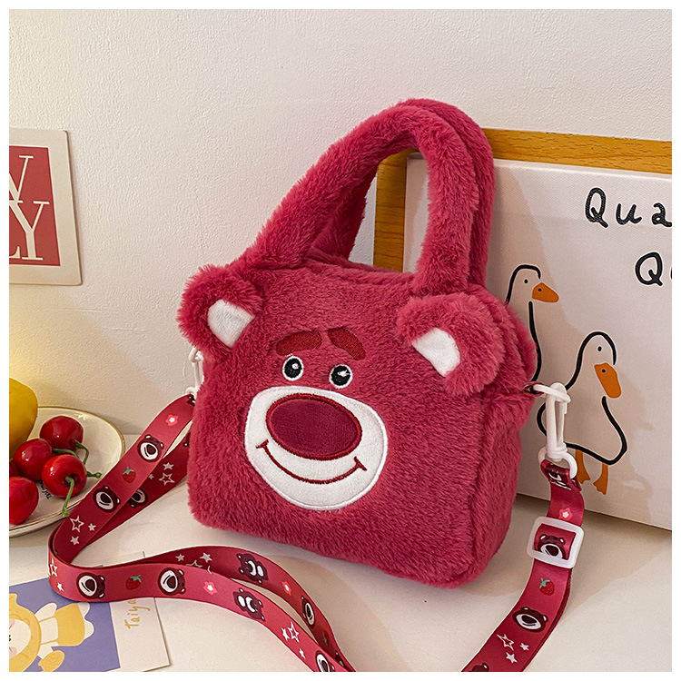 卡通三丽鸥库洛米毛绒包手提化妆公仔包儿童抓机娃娃斜跨零钱小包详情18