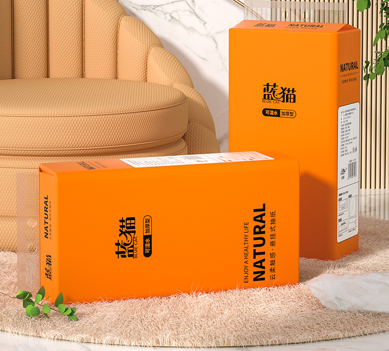 Blue Cat 1,120 large packs of hanging tissues for home use, cost-effective kitchen hanging tissues, hand towels, and toilet paper pic 2