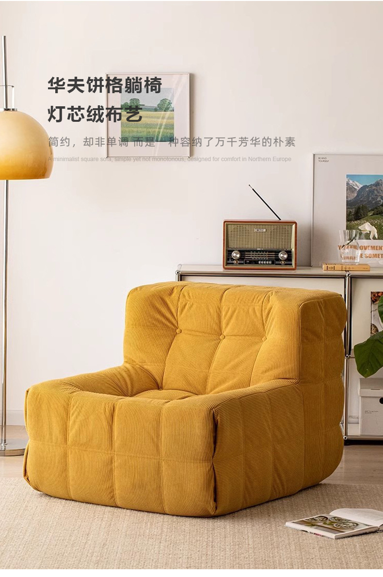 Simple velvet sofa and chair for export, fabric single sofa Sofachair, bedroom balcony tatami compression sofa pic 1