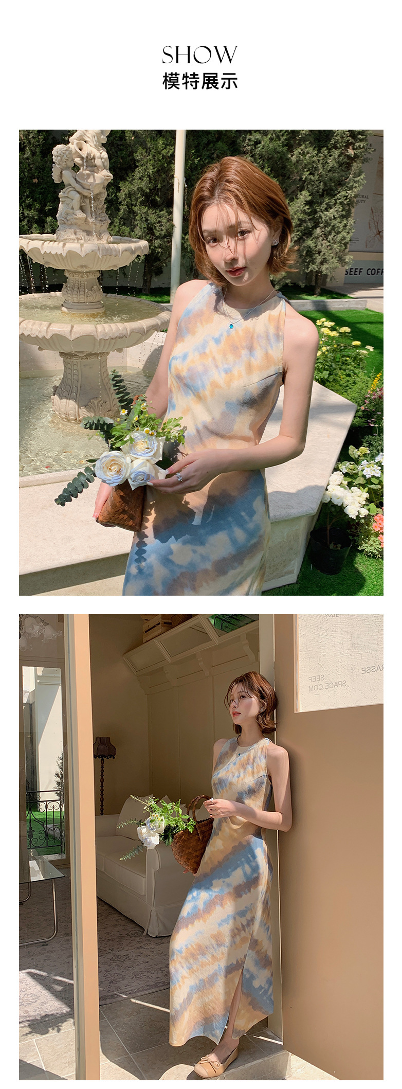 Rongtai Tencel Linen printed improved cheongsam sleeveless slimming dress for Women 2025 New style elegant A-line dress pic 10