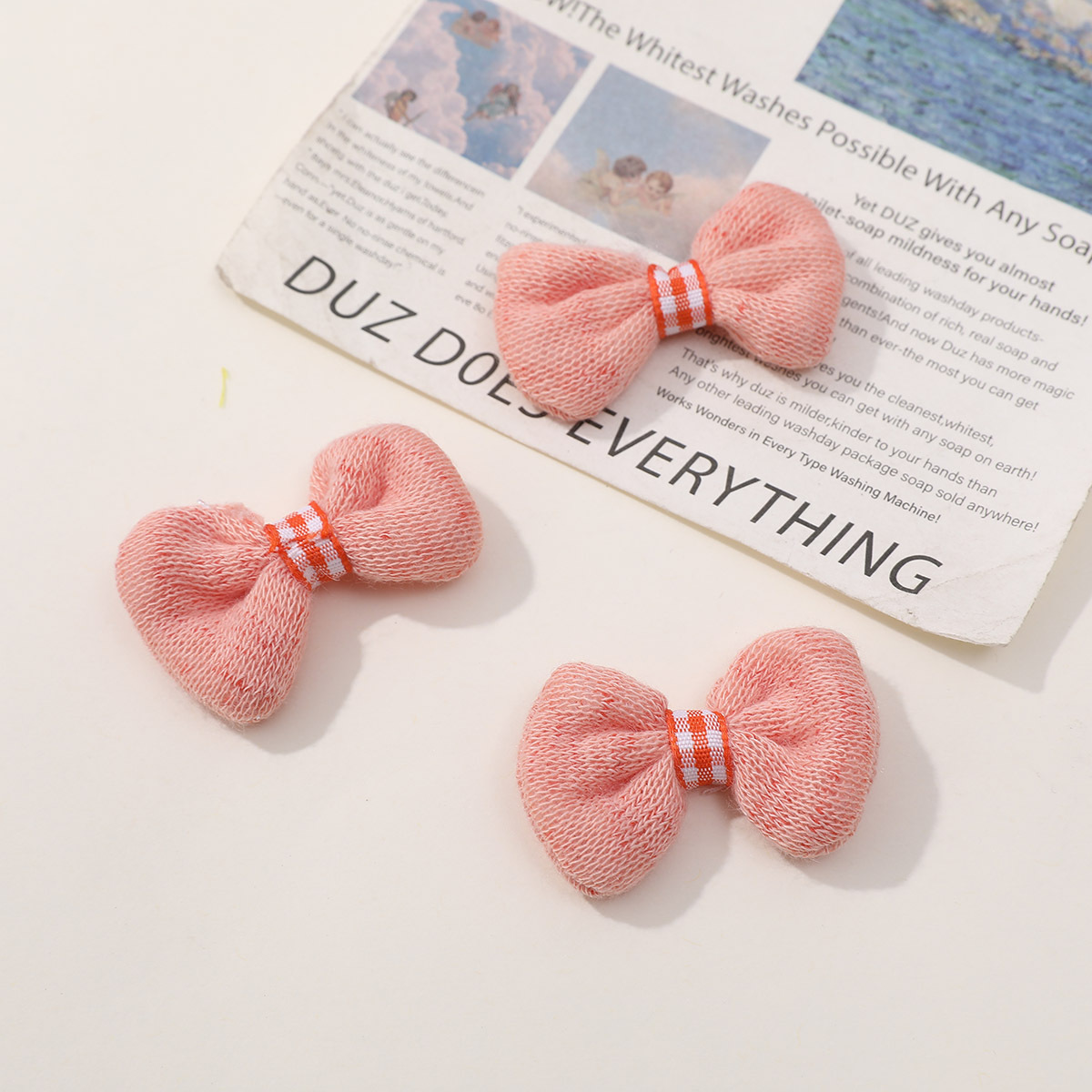 DIY Korean sweet girl cotton thread crochet bow tie accessories, baby girl headwear, hair accessories, hair tie wholesale pic 11