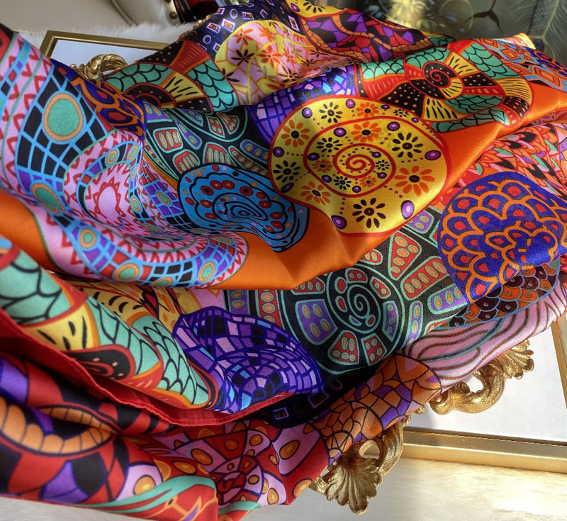 夏季仿真丝丝巾时尚高档大牌长巾防晒真丝丝巾批发围巾披风女夏天详情8