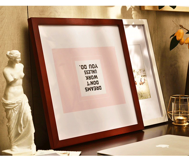 正方形实木画框装裱相框挂墙 33 38 30 35 40 45 50 60寸简约摆台详情4