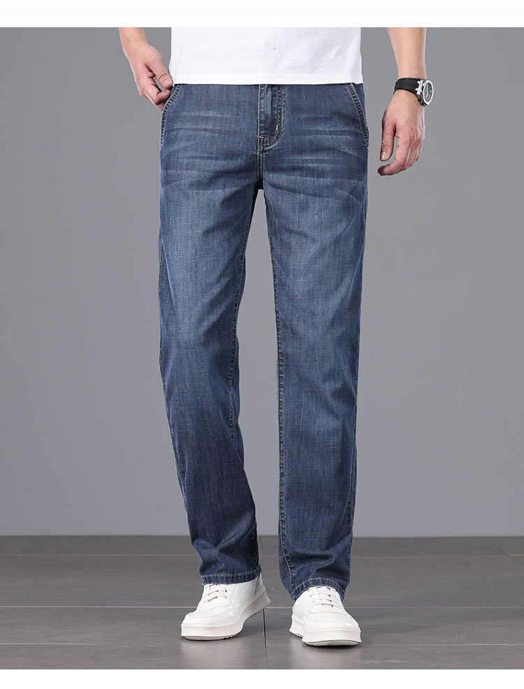 莱赛尔牛仔裤男200斤新疆棉宽松直筒裤 春夏款轻薄透气休闲裤男士详情12