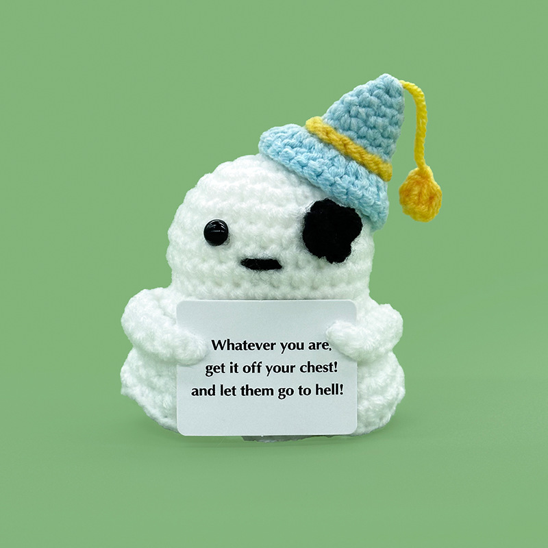 Wholesale and customization of white ghost-shaped crocheted dolls, plush toys and trendy toys pic 21