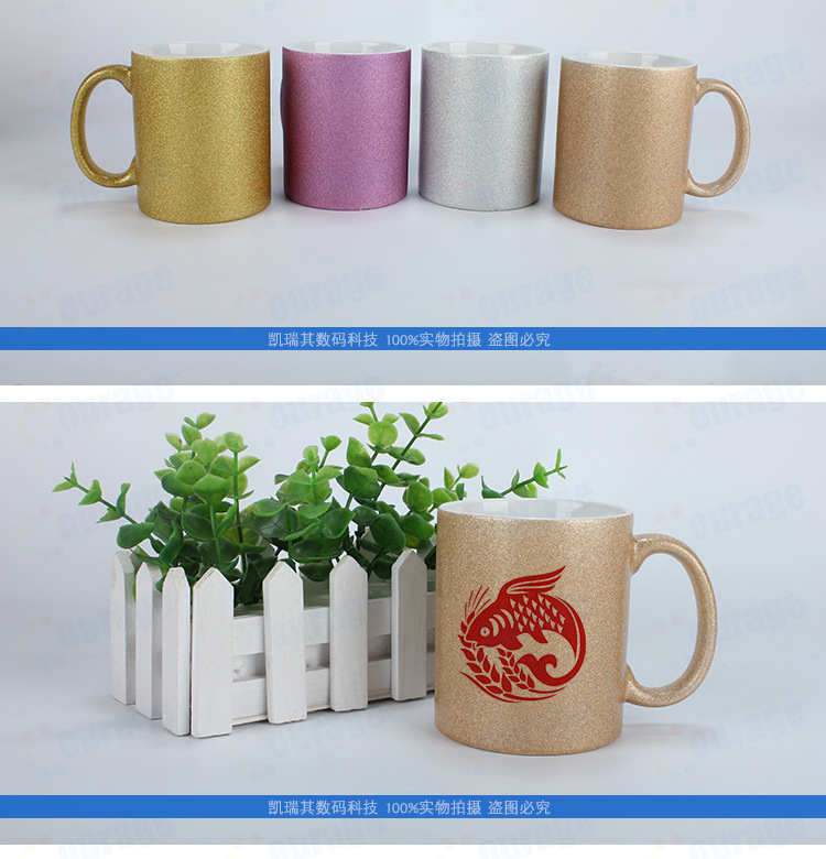 Glittering Cup four-color set: gold, purple, silver, Champagne mugs, home decoration gift cups pic 7