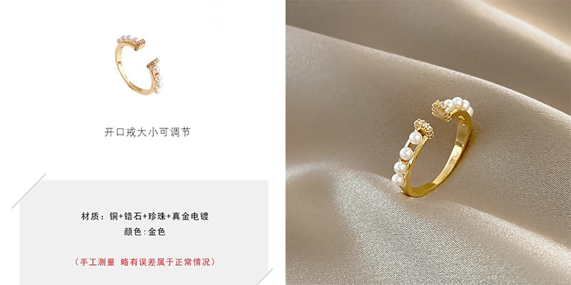 Korean-style niche light luxury ring, with a unique design sense, micro-inset zircon ring, a high-end and adjustable jewelry that is popular among Internet celebrities pic 9