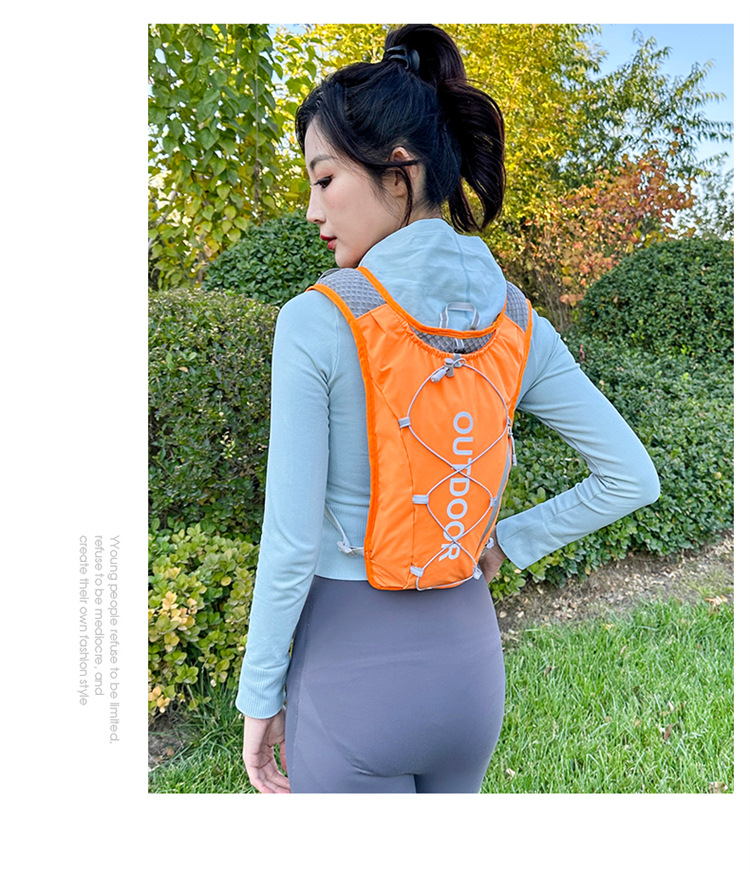 新款多功能尼龙跑步背包 安全反光运动背包水袋背包 骑行包详情16