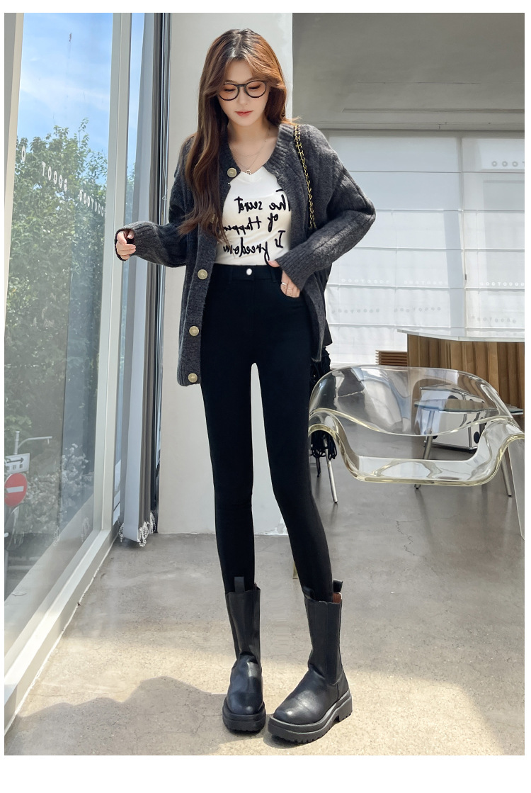 打底裤女外穿春秋款薄款高腰显瘦紧身弹力修身铅笔小脚百搭小黑裤详情25