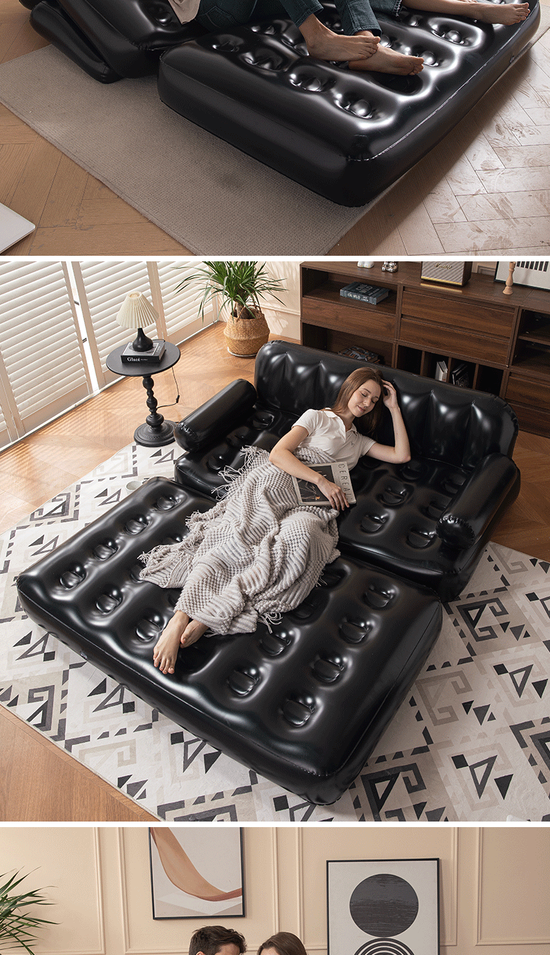 充气床垫多功能五合一充气沙发双人加厚躺椅懒人沙发便携户外休闲详情8