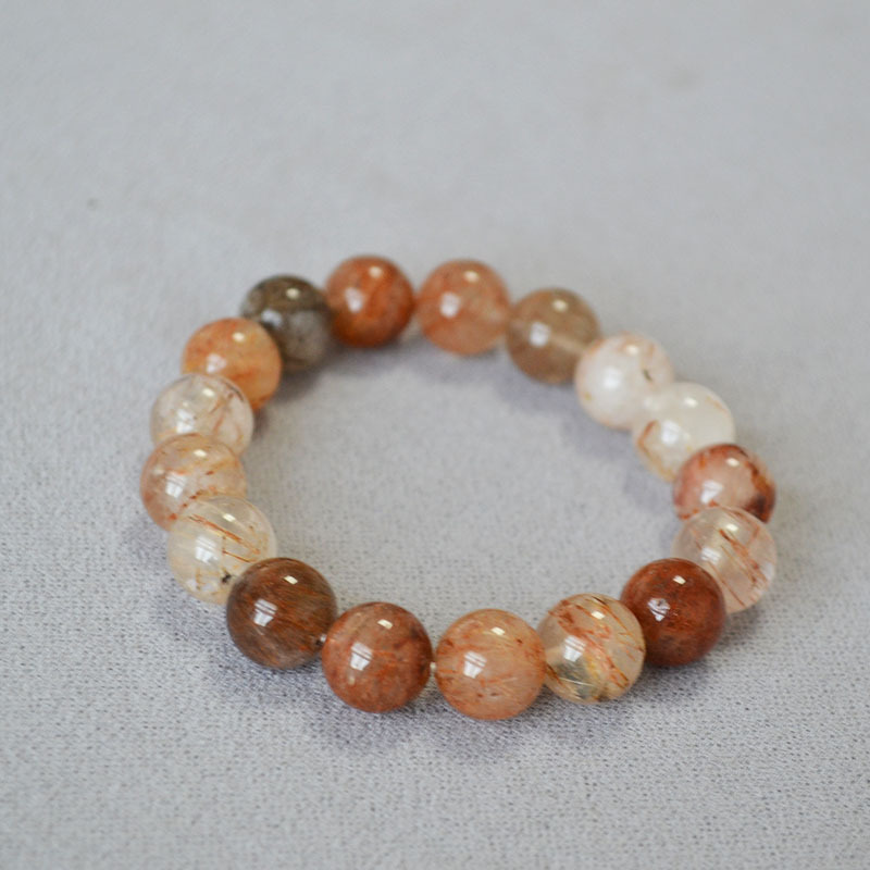 新中式复古10mm红发晶串珠手链女时尚百搭手串小众高级感手串批发详情4