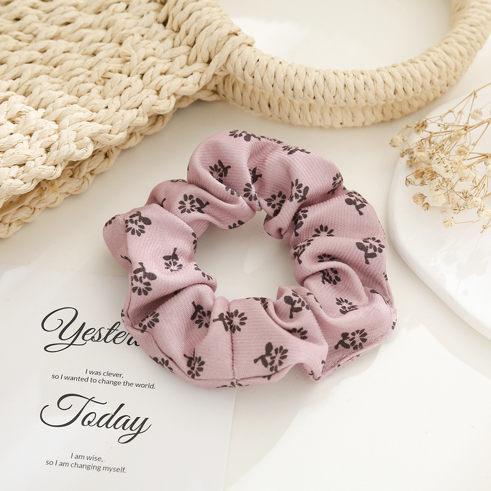 New Chinese-style pleated large intestine hair rings, fresh and delicate floral hair tie headwear, bun head, large elastic large intestine hair rings wholesale pic 3