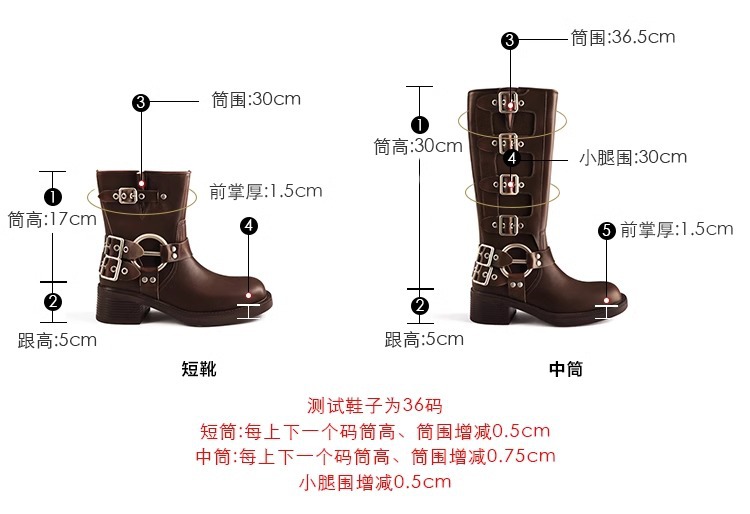 【sheii苏茵茵】梦玲同款~阿miu真皮中高筒西部牛仔靴女骑士长靴详情3