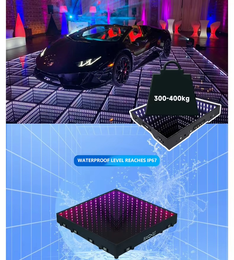 厂家直销便携式无线磁性互动七彩深渊灯方形跳舞DJ地砖灯婚庆派对3D舞台灯详情4