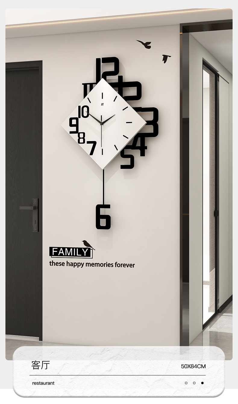 The wall clock for the living room exudes a sense of high-end, modern and simple decoration. It is a creative wall-mounted clock without the need for drilling, a cross-border bestseller pic 16