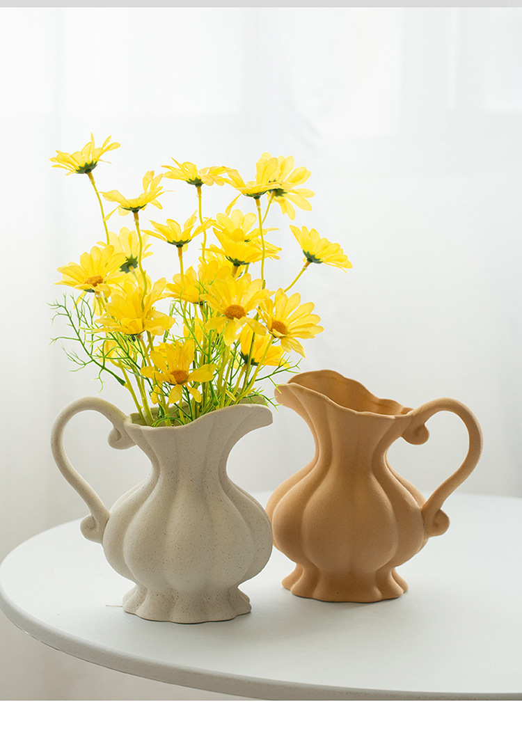 2026 new style white ceramic vase, three or two plastic empty wine bottles, ceramic glass vase, small wine bottles pic 7