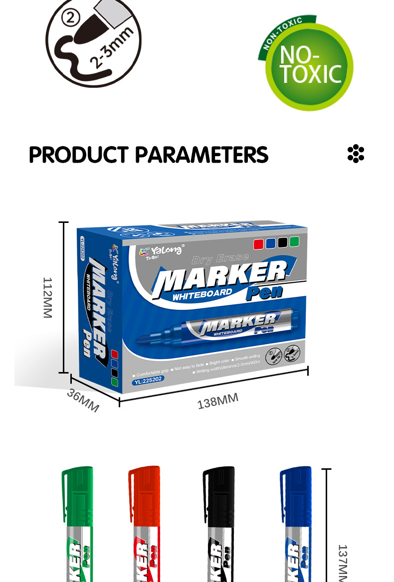 Yalong Cross-border Student Wholesale Quick-drying ink pens, office supplies, whiteboard pens, paint marker pen sets, Macado pic 7