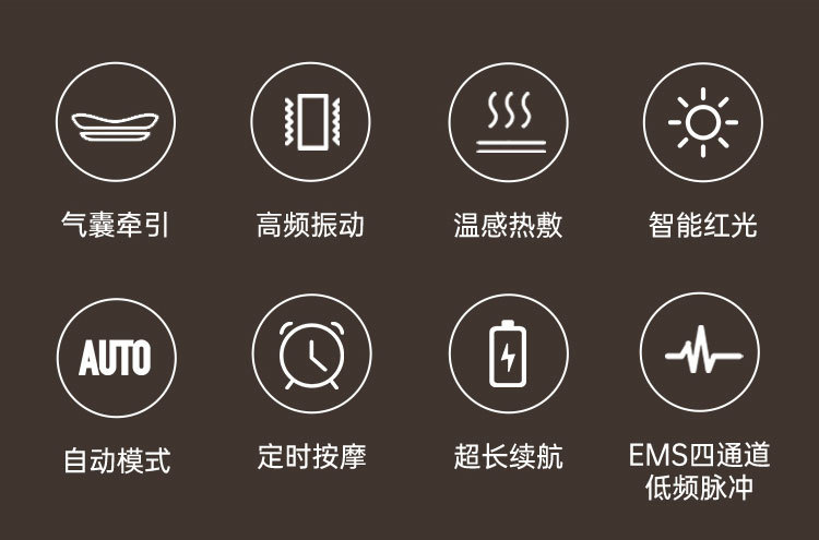 腰部按摩仪智能脉冲牵引腰椎器腰部加热震动充气放松腰椎按摩器详情2