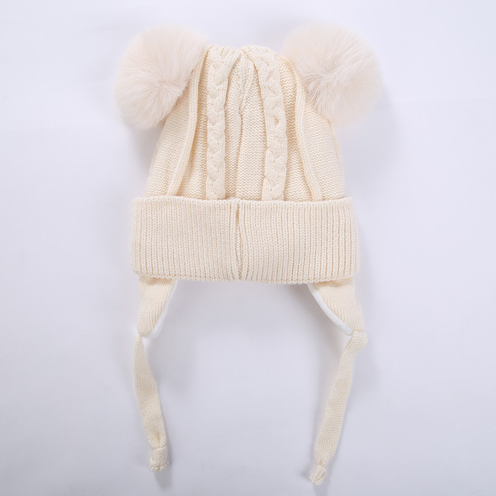 跨境新款秋冬儿童护耳帽加绒针织套头帽宝宝保暖帽子婴儿毛线帽详情8