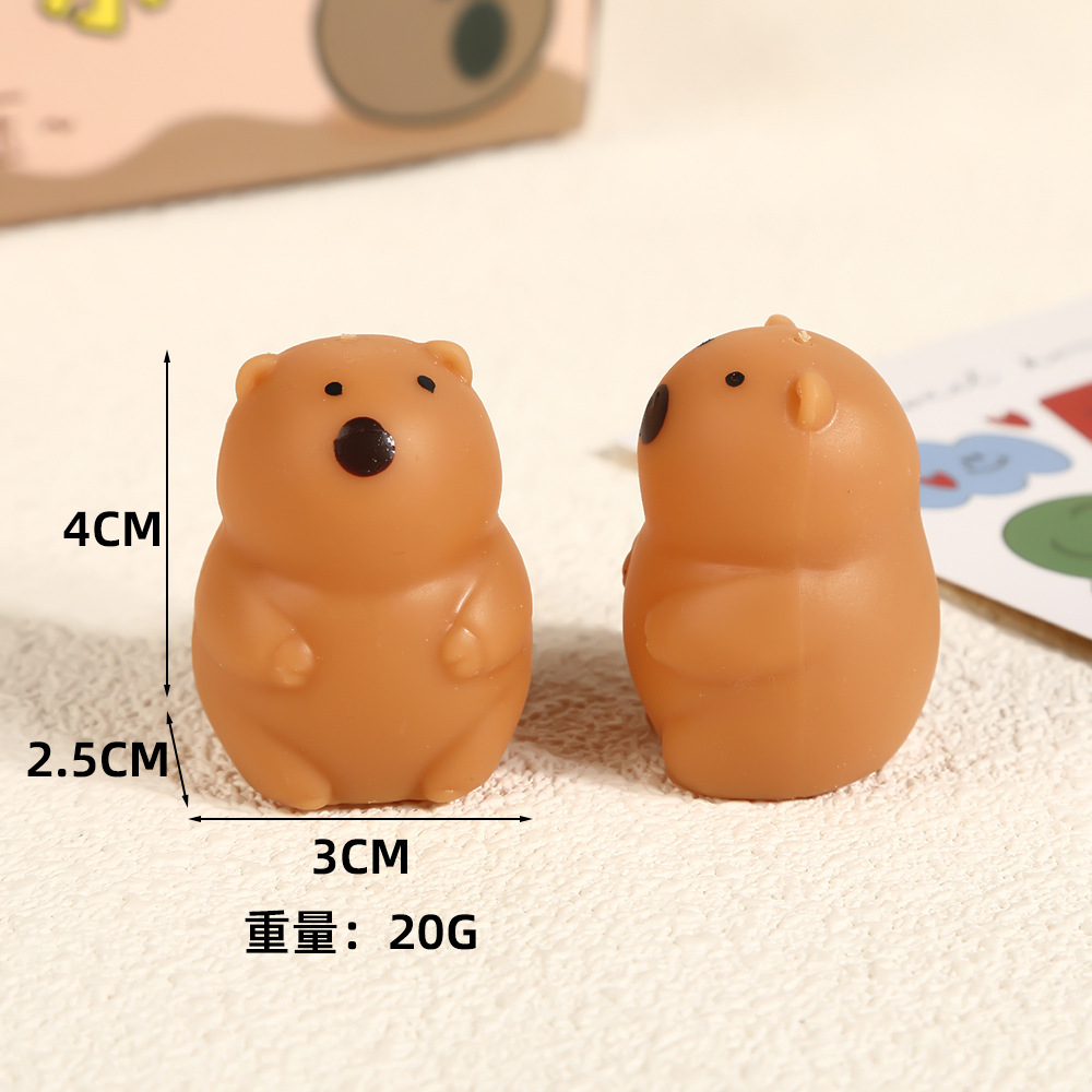 可爱迷你卡皮巴拉捏捏乐慢回弹发泄减压水豚玩具夜市摆摊解压动物详情2