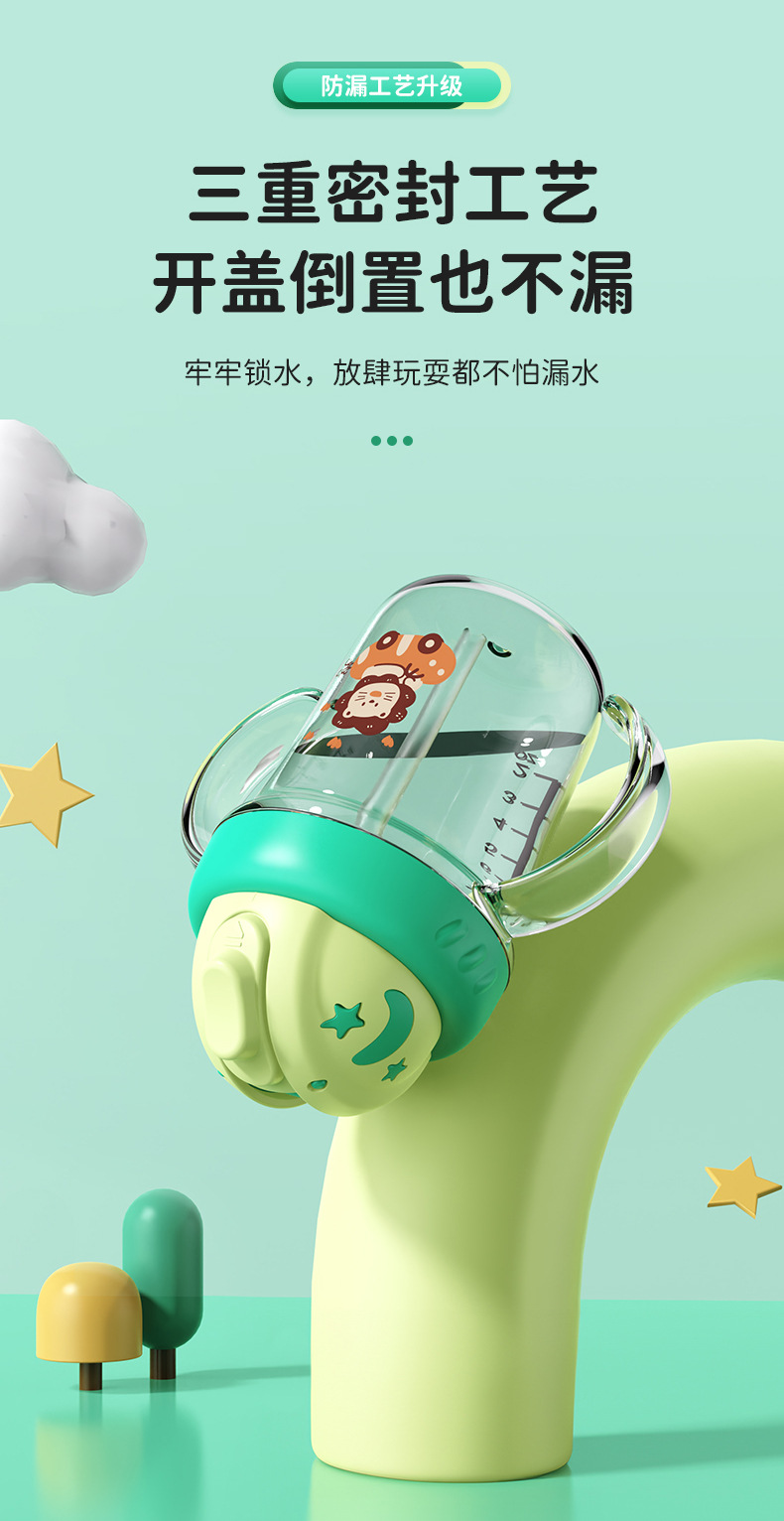 儿童水杯大容量塑料吸管杯宝宝喝水便携水杯防摔防漏夏季水杯批发详情12