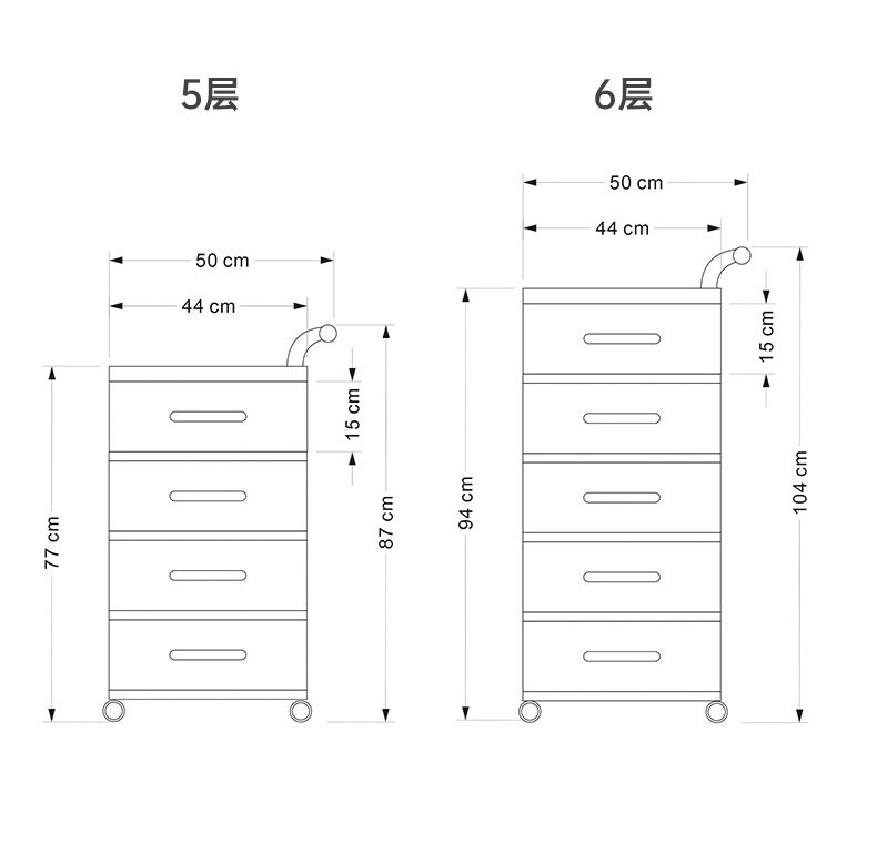 网红置物架推车零食收纳柜婴儿用品茶几置物架多层透明移动小推车详情9
