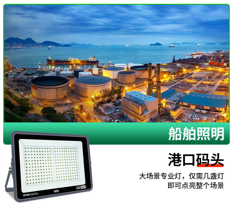 Yaming led floodlights, outdoor waterproof searchlights, construction site courtyard factory lighting lamps, engineering ultra-bright floodlights pic 11