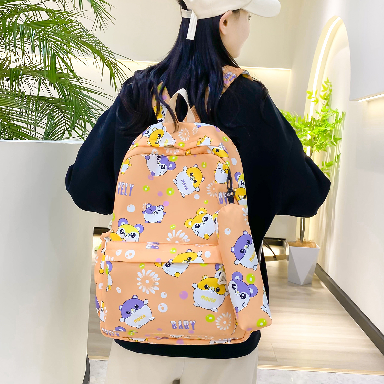 Wholesale escuela primaria primaria y secundaria estudiantes impresos espalda doble bolsa de las mujeres bolsa de la pluma de los hombres bolsa de manga color sólido bolsa de la escuela de gran capacidad pic 37