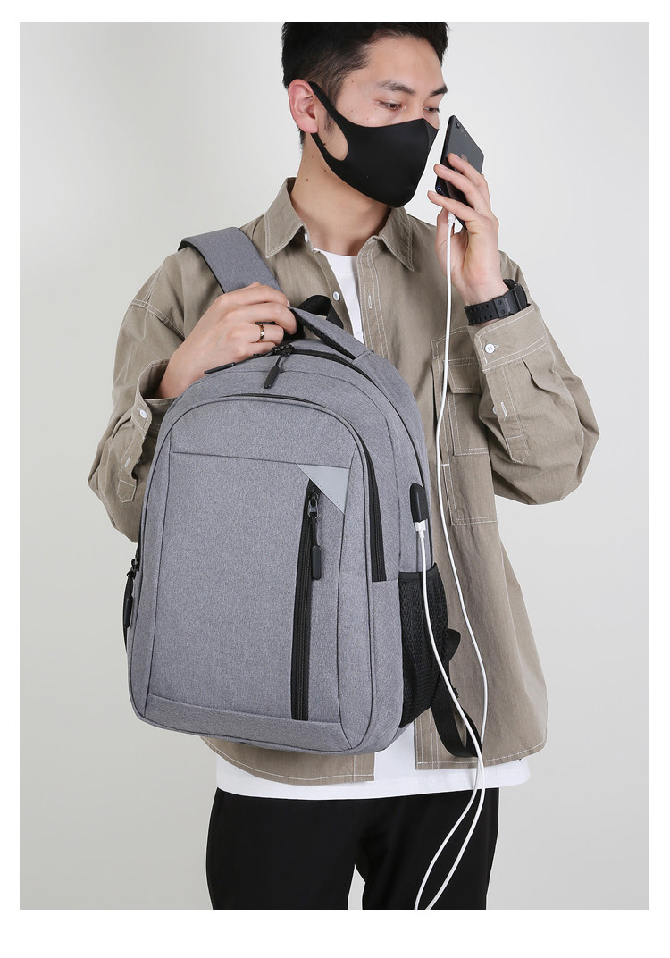 Wholesale 2023 New business double backpack, wear-resistant, water-repellent, large-capacity travel computer bag, casual, fashionable and simple pic 26