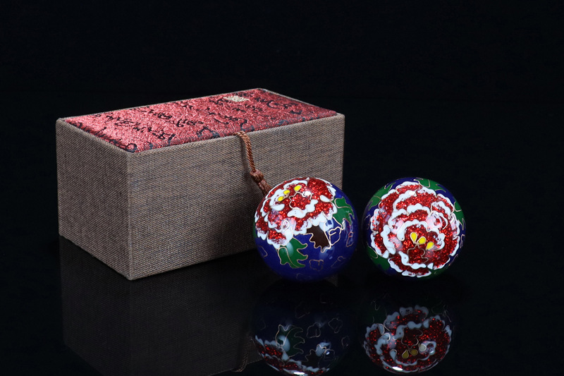Premium gift box set of Beijing Cloisonne handball outer craft cultural gift Cloisonne low-temperature fitness ball pic 13