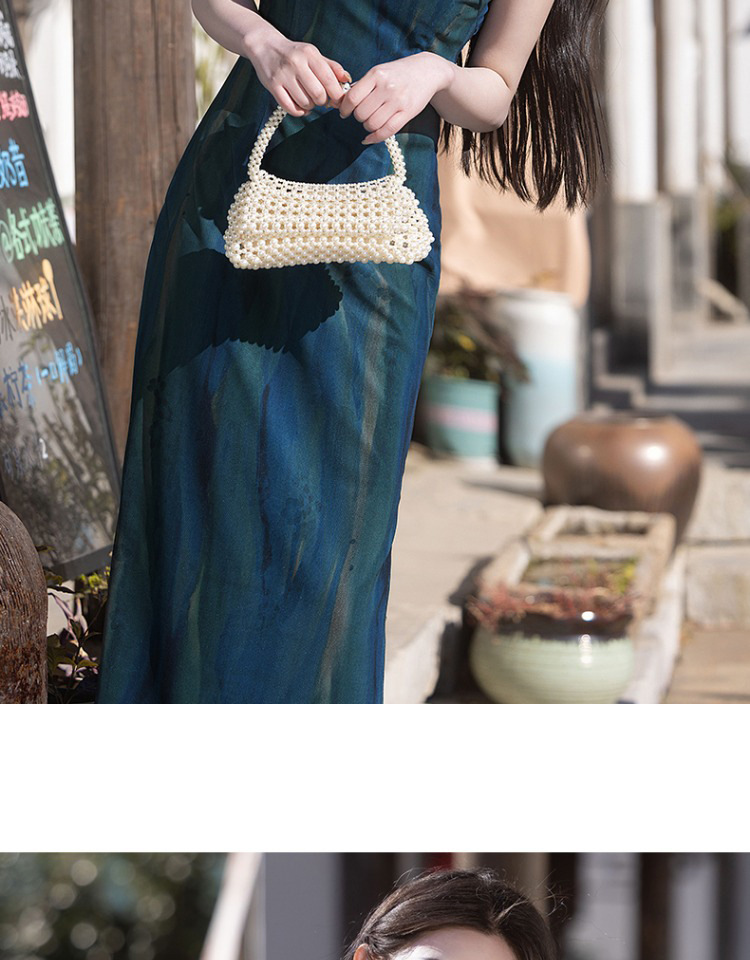 国潮蓝色无袖旗袍2025年新款夏季复古民国风老上海气质年轻款新中式女详情17